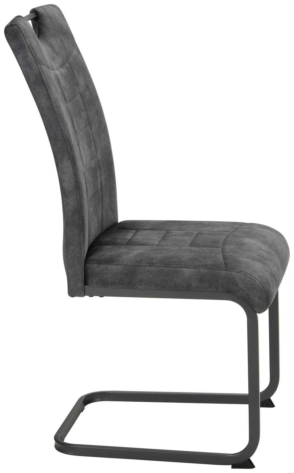 Houpací židle Ruby 2, antracitová - šedá/antracitová, Moderní, kov/textil (43/100/58cm) - Mömax