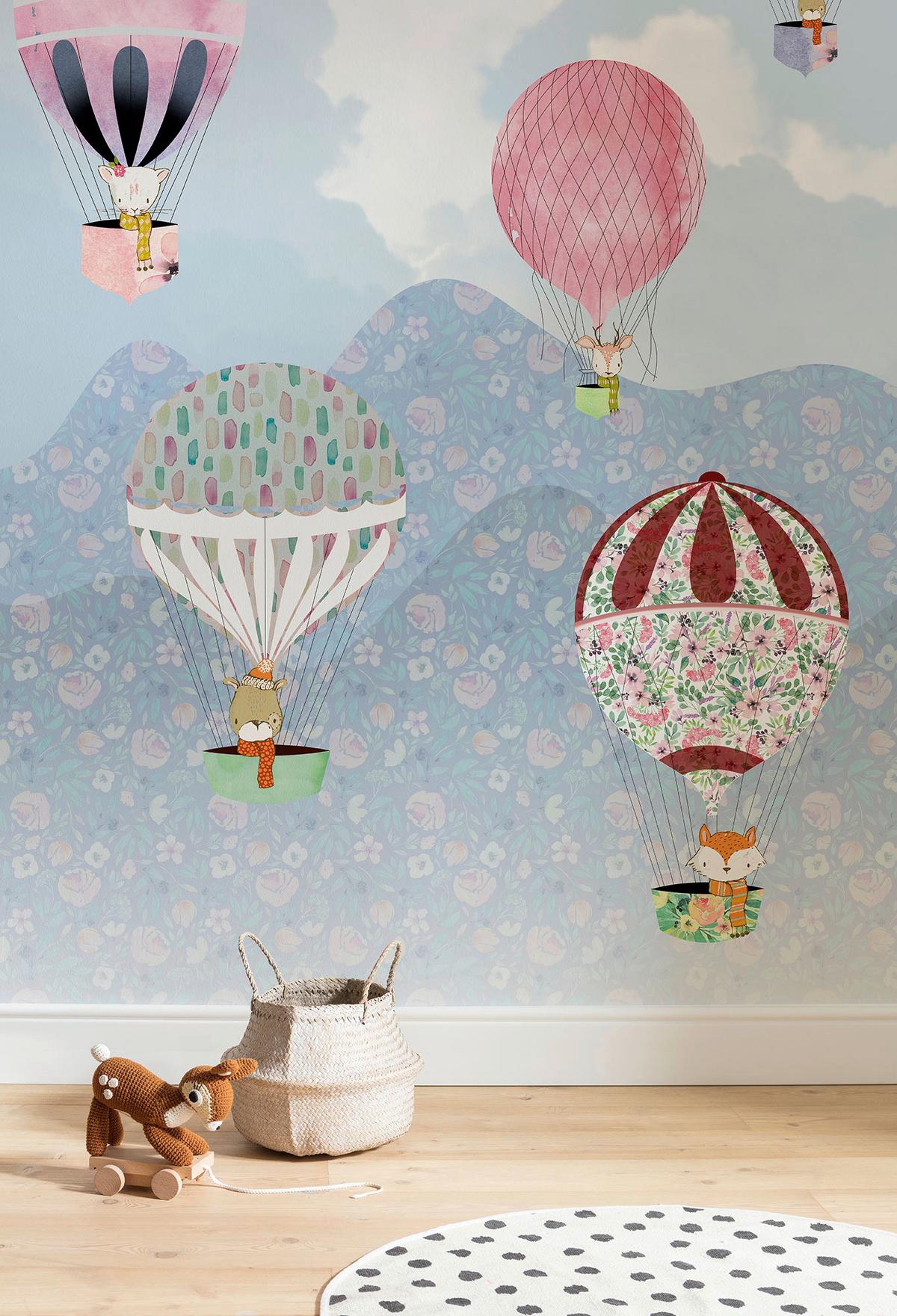 Vliestapete Happy Balloon - Multicolor, Basics (200/250cm) - Komar