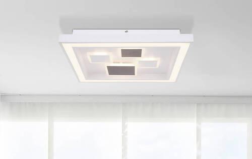 LED-Deckenleuchte 48405-50qsh - Anthrazit/Opal, Design, Kunststoff/Metall (48/48/7cm) - Globo