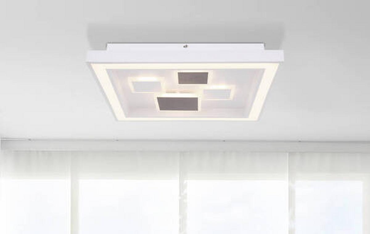 LED-Deckenleuchte 48405-50qsh - Anthrazit/Opal, Design, Kunststoff/Metall (48/48/7cm) - Globo