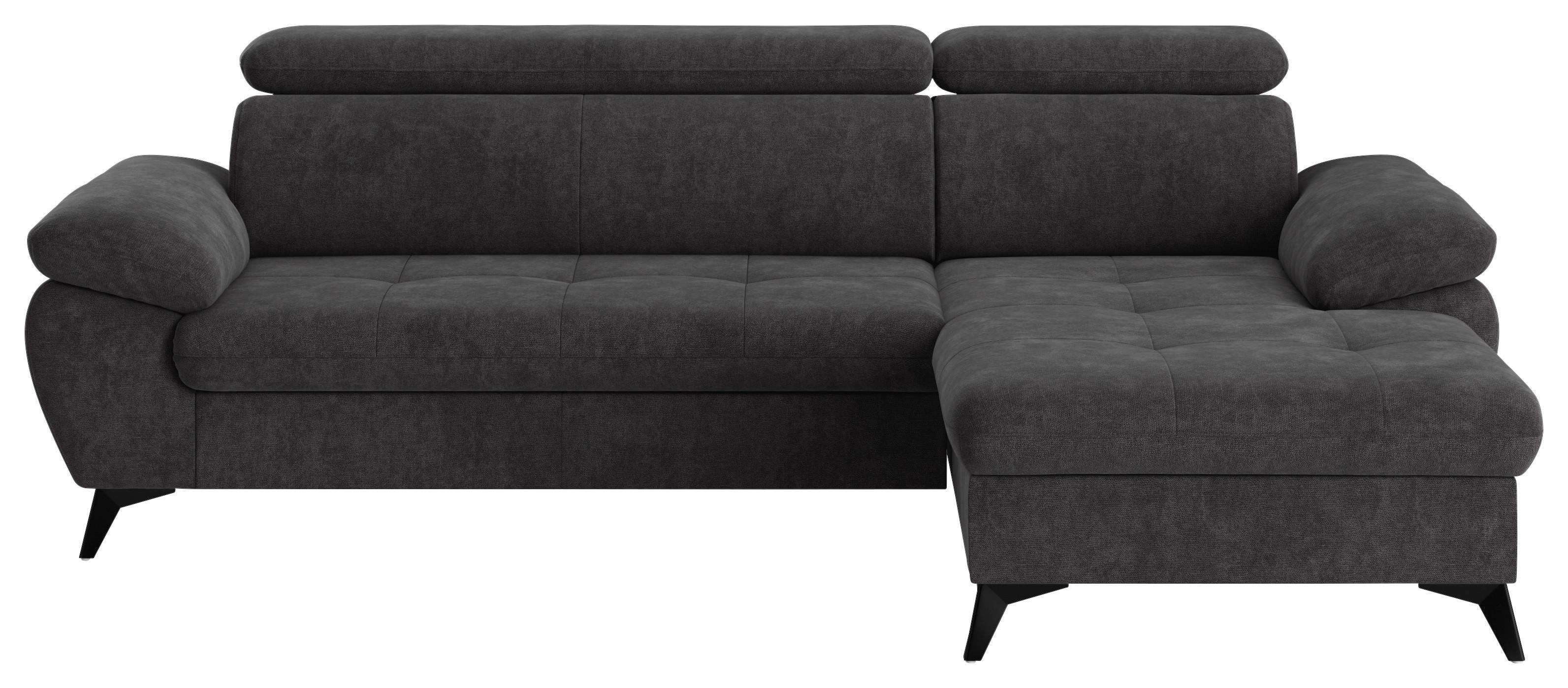 Ecksofa mit Bettkasten Hudson 261x166 cm Dunkelgrau - Schlammfarben/Dunkelgrau, Textil (261/166cm) - MID.YOU