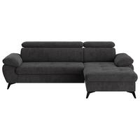 Ecksofa mit Bettkasten Hudson 261x166 cm Dunkelgrau - Schlammfarben/Dunkelgrau, Textil (261/166cm) - MID.YOU