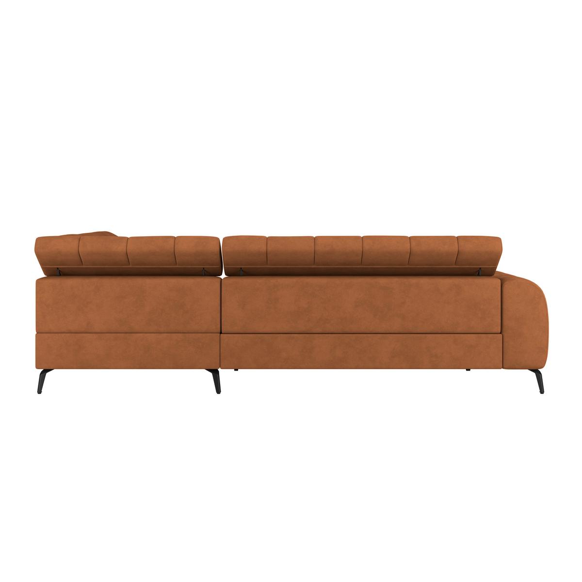 Ecksofa Volf Rechts New Rostfarben, S: 261x203 cm - Rostfarben/Schwarz, Trend, Kunststoff/Textil (261/203cm)