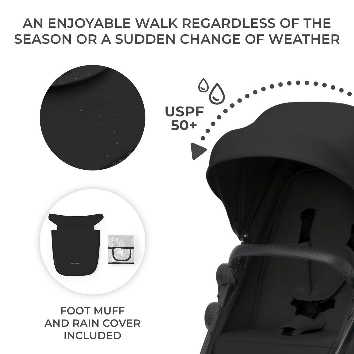 Kinderwagenset Newly 3 IN 1 Schwarz, B/H/T: 54x100x94cm - Schwarz, Basics, Metall (54/100/94cm) - Kinderkraft