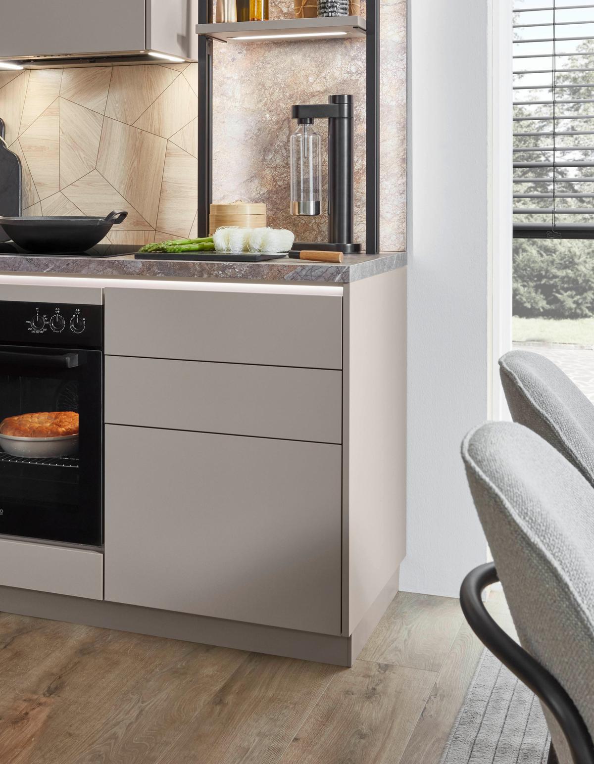 Eckküche Sidney - Hellbraun/Dunkelbraun, MODERN, Holzwerkstoff (218,1/273,2cm) - Vertico