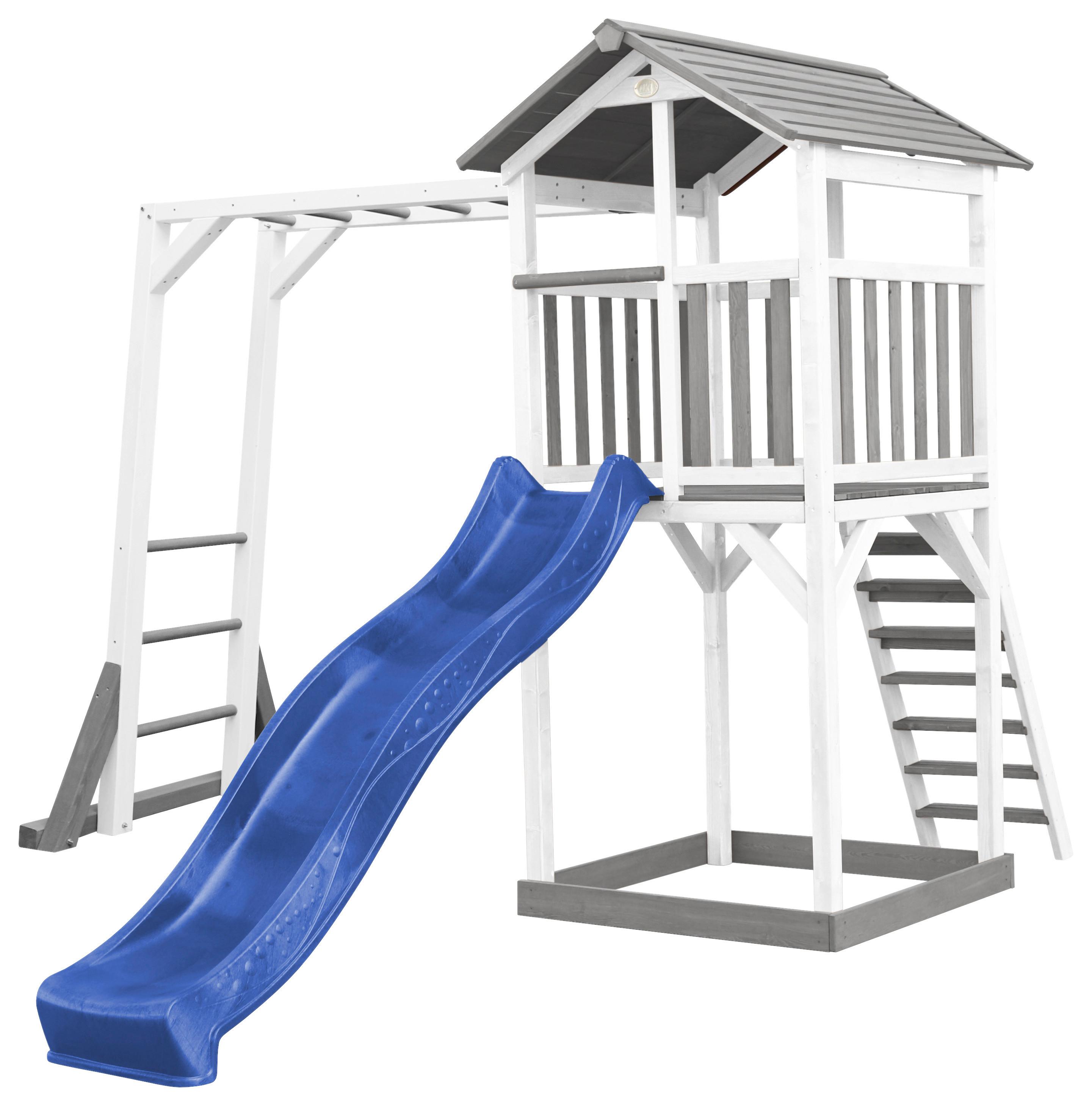 Spielturm A025.130.32 - Blau/Weiß, KONVENTIONELL, Holz (29,5/9,5/218cm) - Ambia Garden