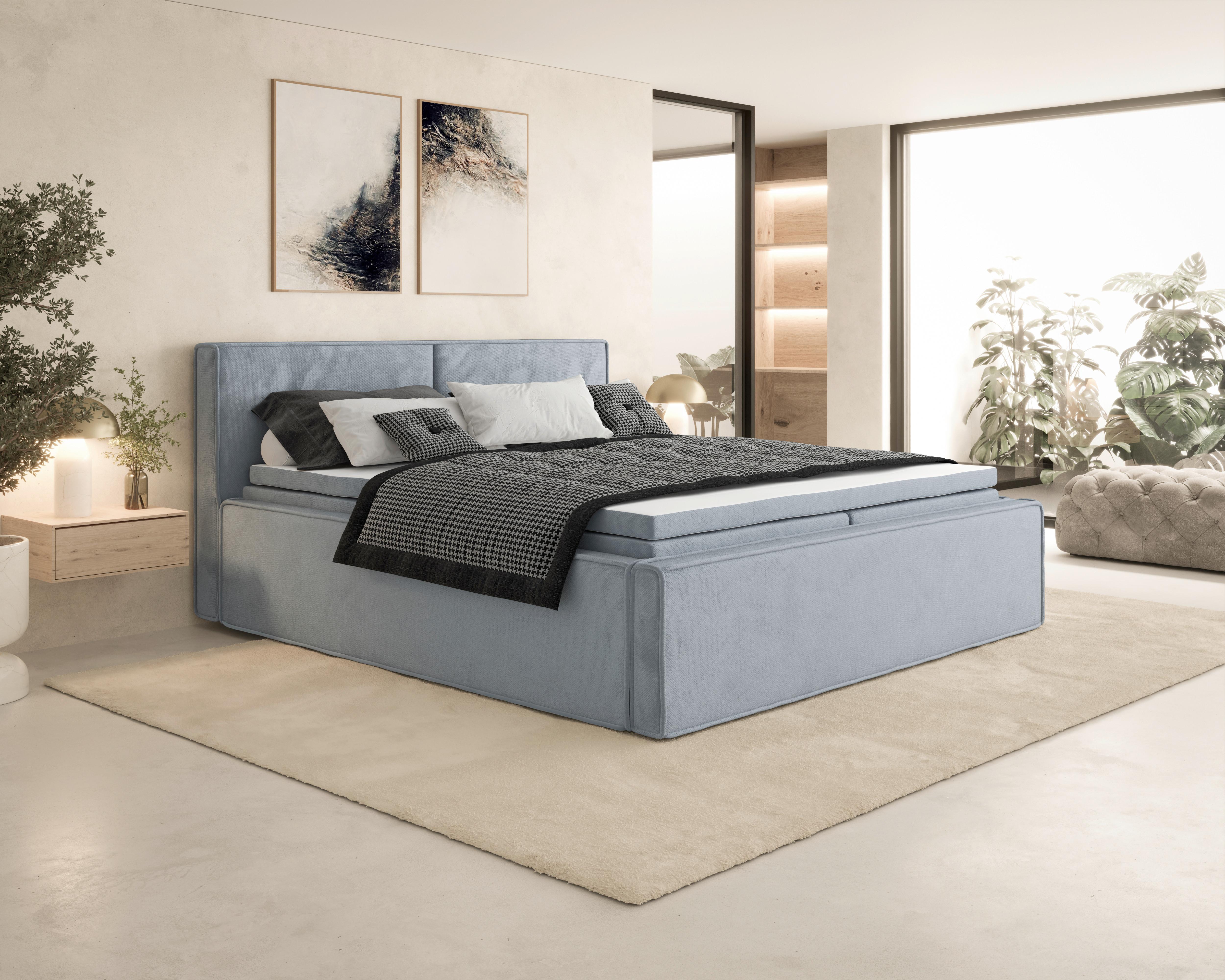 Boxbett Zako 4 Grau LF: 180x200cm - Grau, MODERN, Textil (180/200cm) - MID.YOU