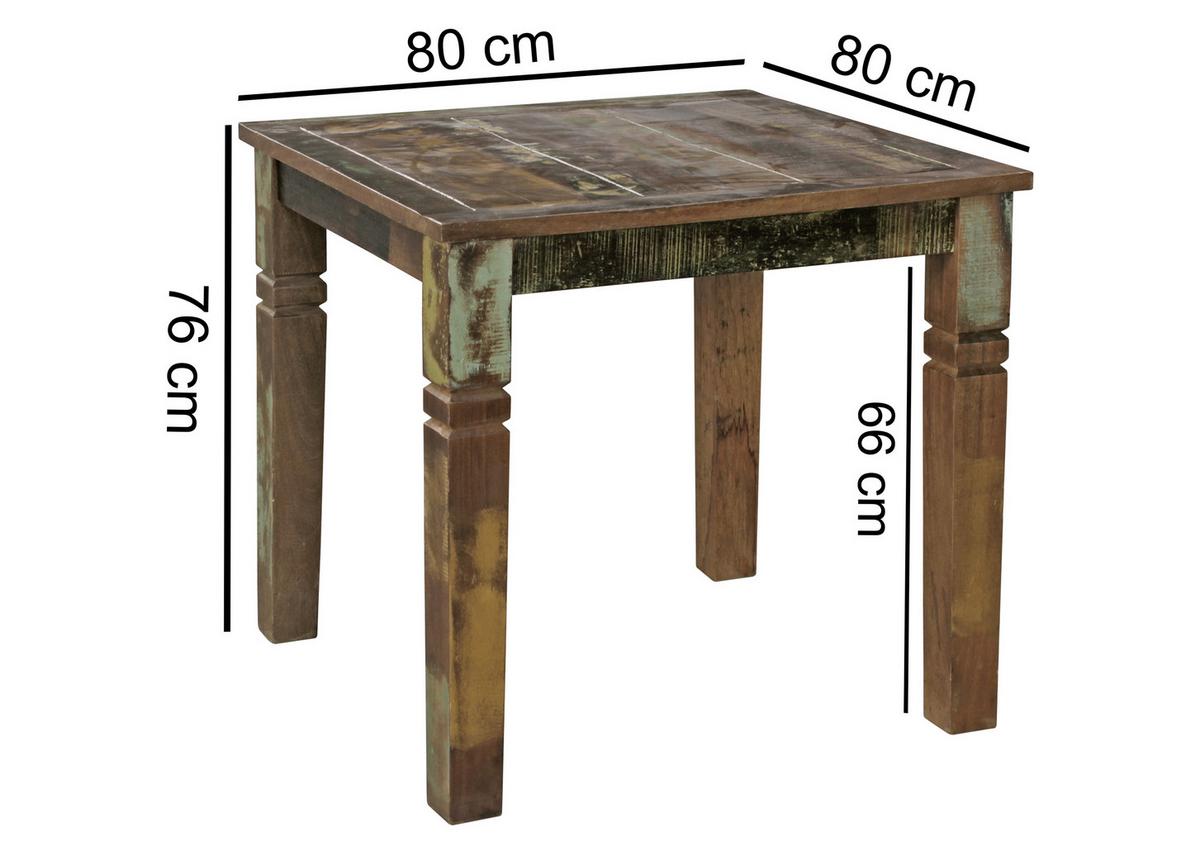 Esstisch Echtholz Kalkutta 80x80 Cm Braun - Braun, MODERN, Holz (80/80/76cm) - MID.YOU