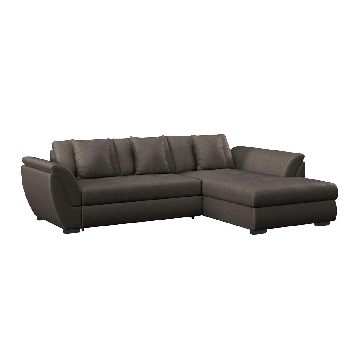 Ecksofa Mit Schlaffunktion Berisso + Bettkasten 278x187cm - Braun, Design, Textil (278/187cm) - Ondega
