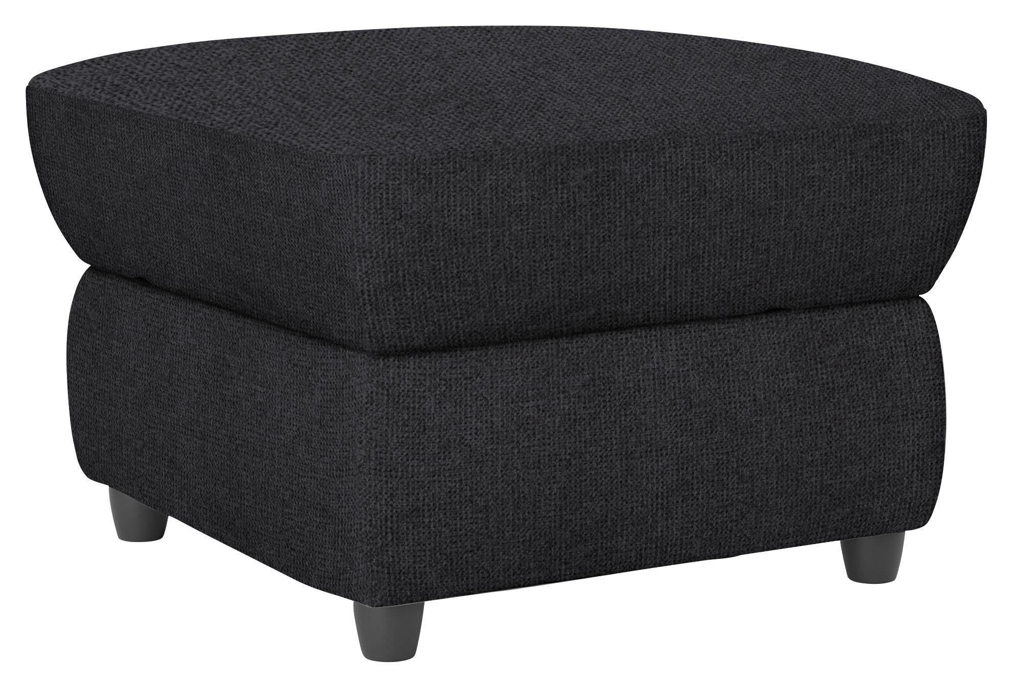 Polsterhocker Boston mit Stauraum Schwarz Chenille - Schwarz, KONVENTIONELL, Textil (68/45/68cm) - Livetastic