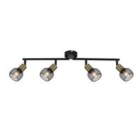 Strahler Fiastra 4-Flammig verstellbar L: 60 cm - Schwarz, Basics, Metall (60/8/15cm) - Globo