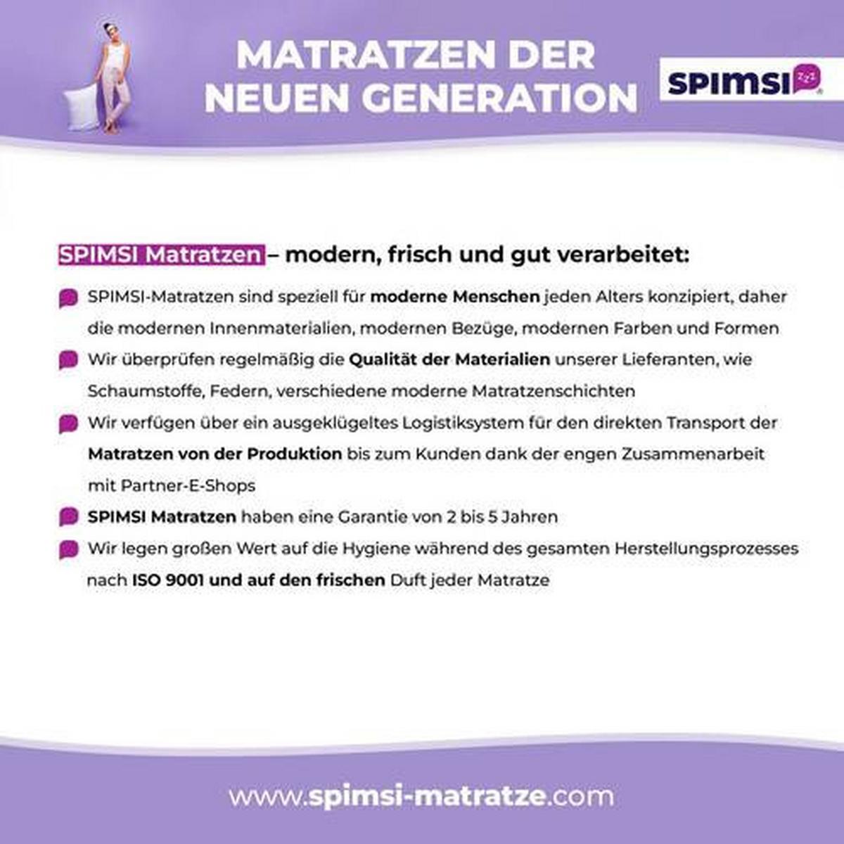 Kaltschaummatratze Pink Kokos 90x200 cm H3/H4 H: 23 cm - Weiß/Grün, LIFESTYLE, Textil (90/200cm) - Spimsi