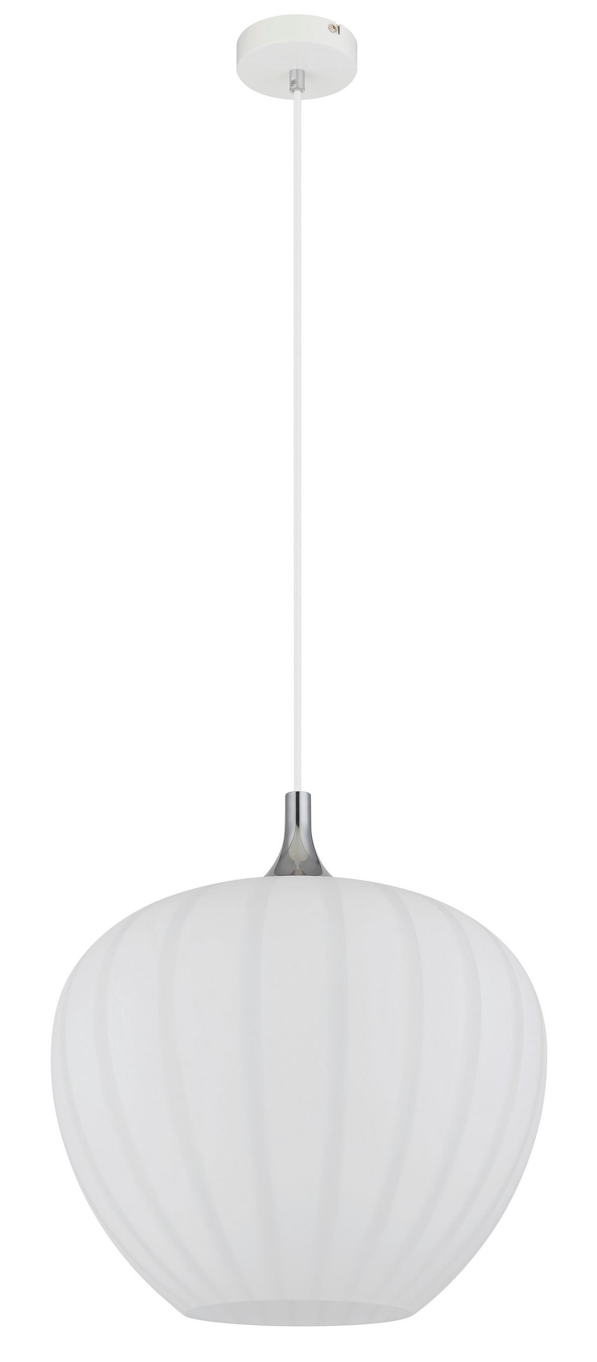 Hängeleuchte 15548h2w - Chromfarben/Weiß, KONVENTIONELL, Glas/Metall (40/120cm) - Globo