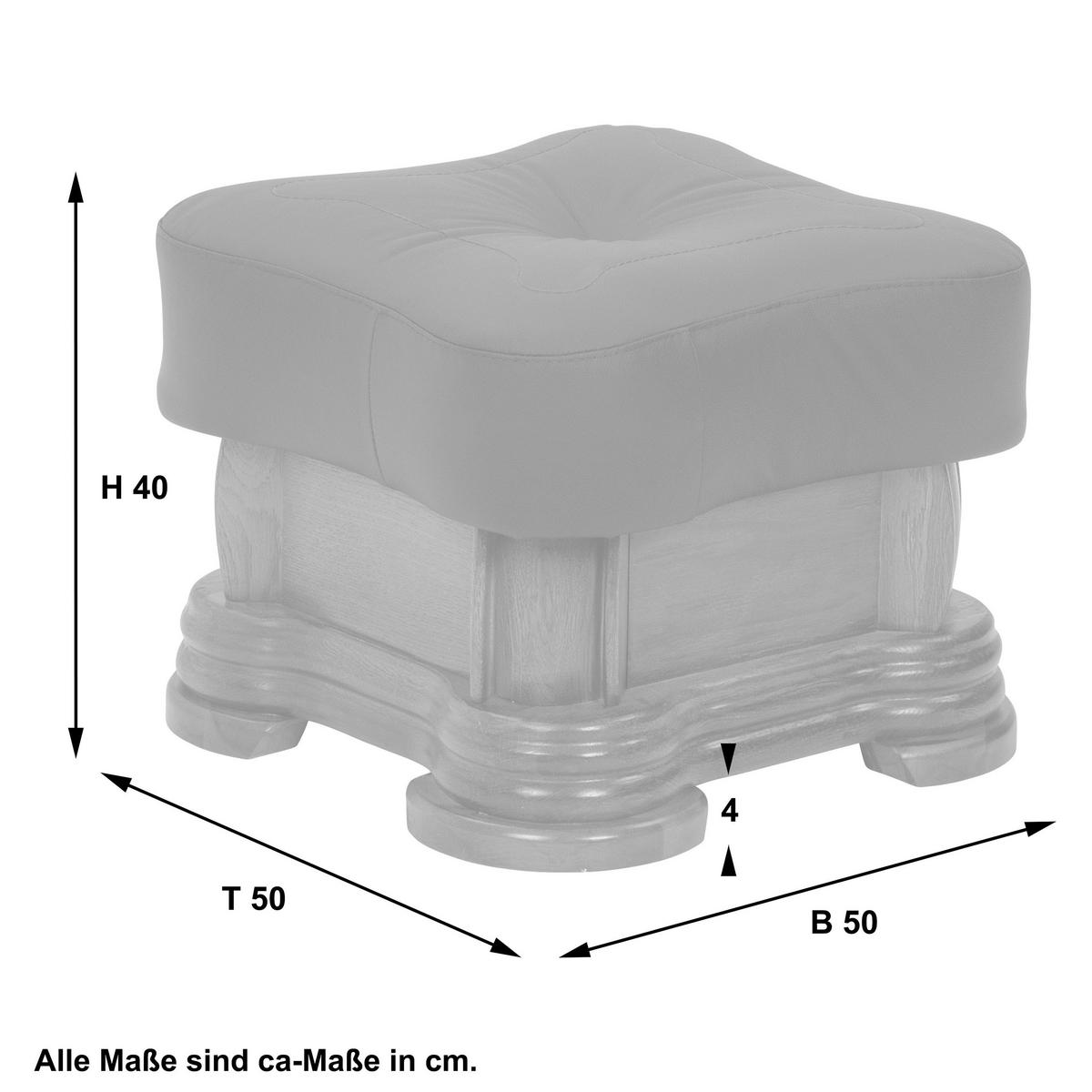 Hocker Arkansas Echtleder Dunkelgrün - Dunkelgrün, KONVENTIONELL, Leder/Holz (50/40/50cm) - Max Winzer