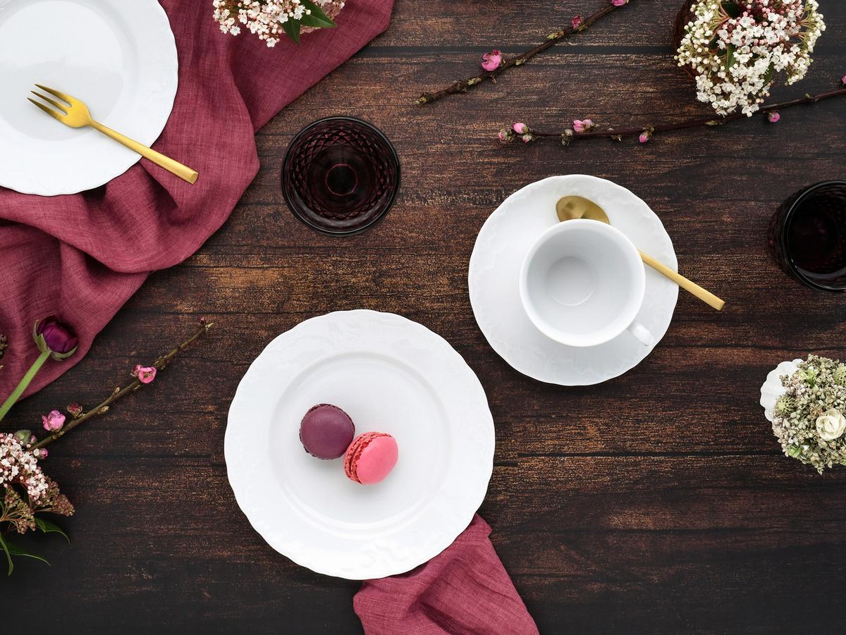 Kaffeeservice Rokoko Weiss Porzellan, 6 Pers., 18-teilig - Weiß, Basics, Keramik - Creatable