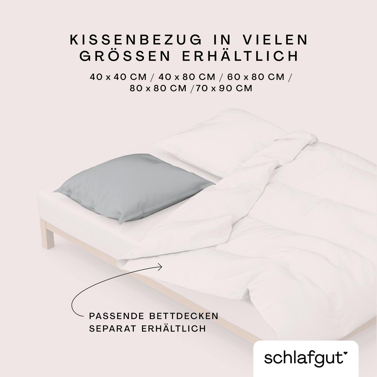 Kopfpolsterbezug Woven Satin - Hellgrau, Basics, Textil (70/90cm) - Schlafgut