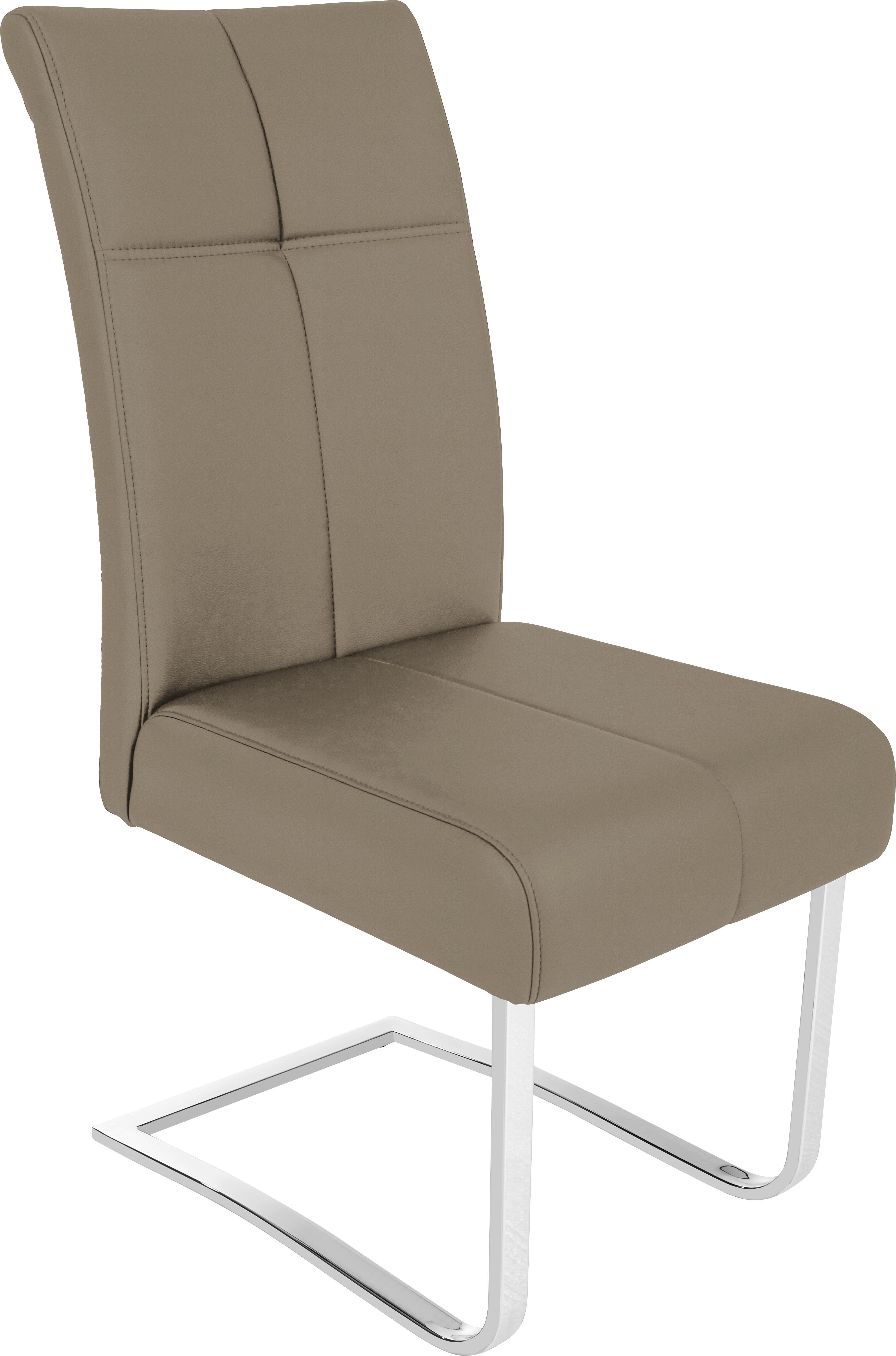 Schwingstuhl Rab - Braun, MODERN, Leder/Metall (44/100/50cm) - Ombra