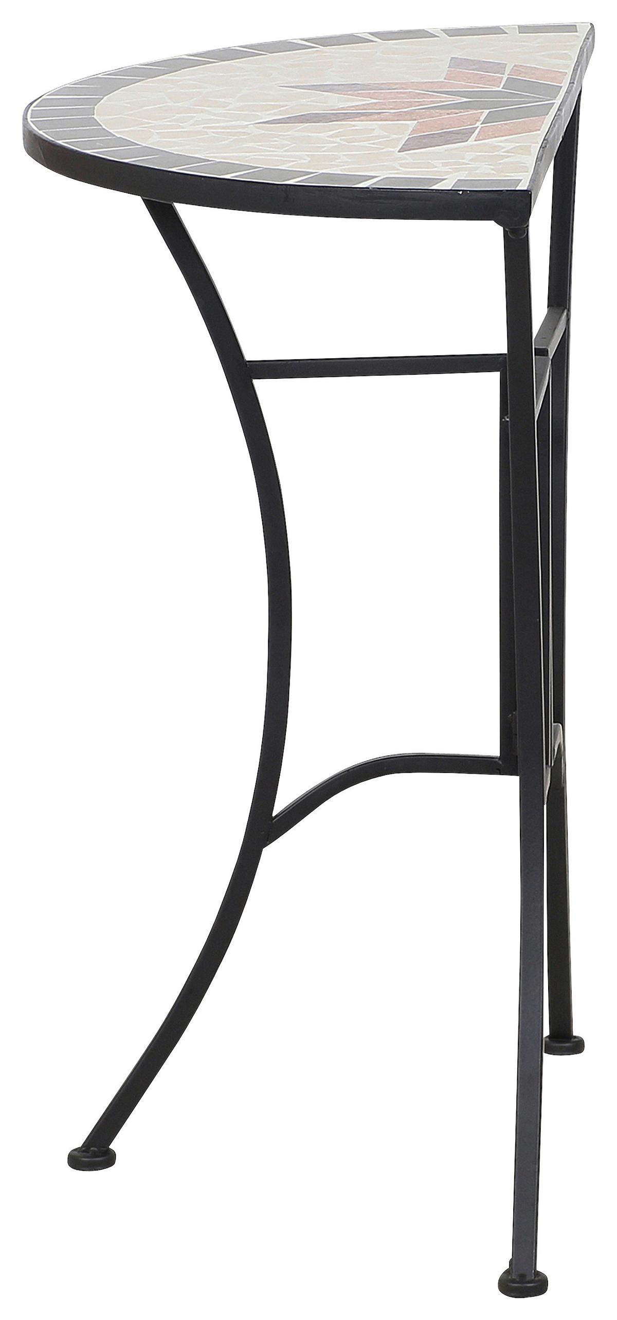 Gartentisch Keramik/Metall L 70 cm - Multicolor/Schwarz, MODERN, Keramik/Metall (70/35,5/71cm) - Siena Garden