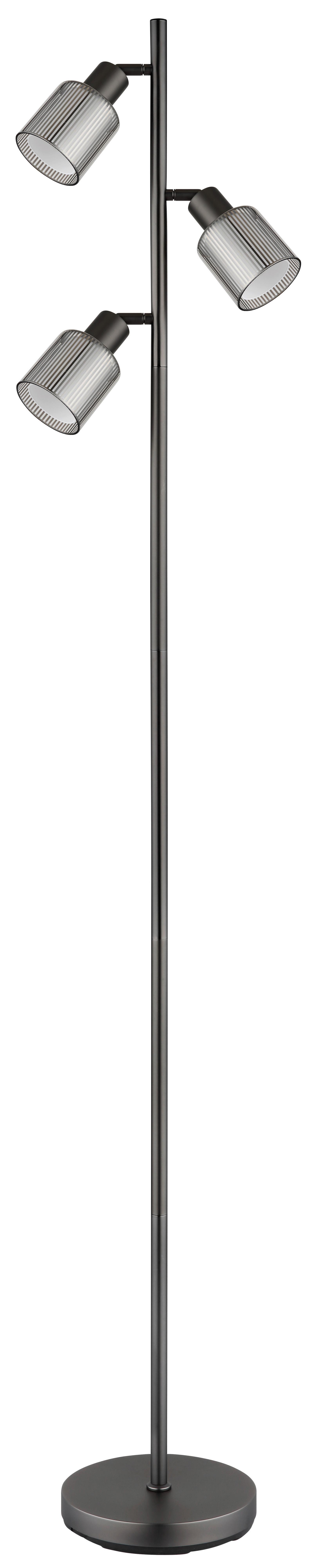 Stehleuchte Exkl. E14, 25w - Schwarzchrom/Schwarz, Design, Glas/Kunststoff (33/22/161cm) - Globo