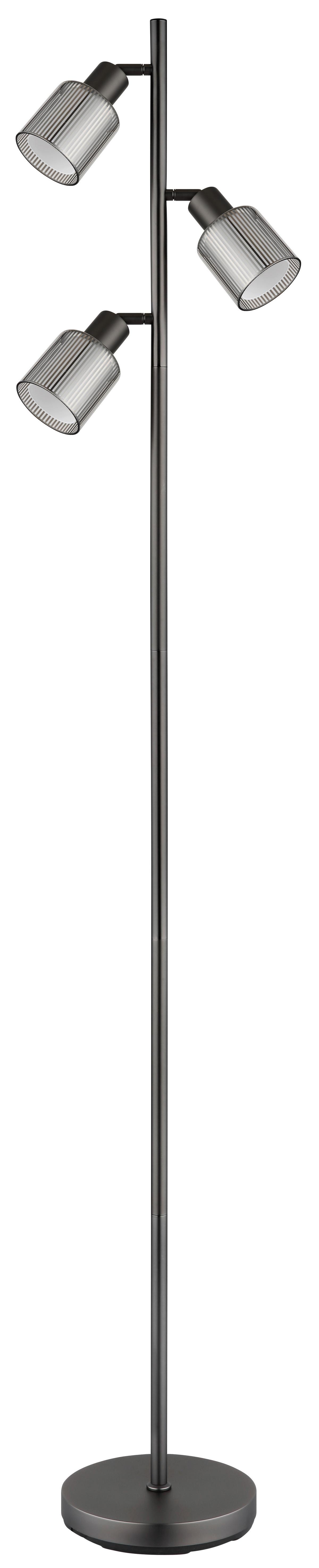 Stehleuchte Exkl. E14, 25w - Schwarzchrom/Schwarz, Design, Glas/Kunststoff (33/22/161cm) - Globo