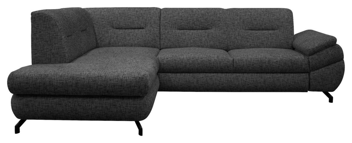 Ecksofa Imo Dunkelgrau 201x274 Cm - Dunkelgrau/Schwarz, Design, Textil (201/274cm) - MID.YOU