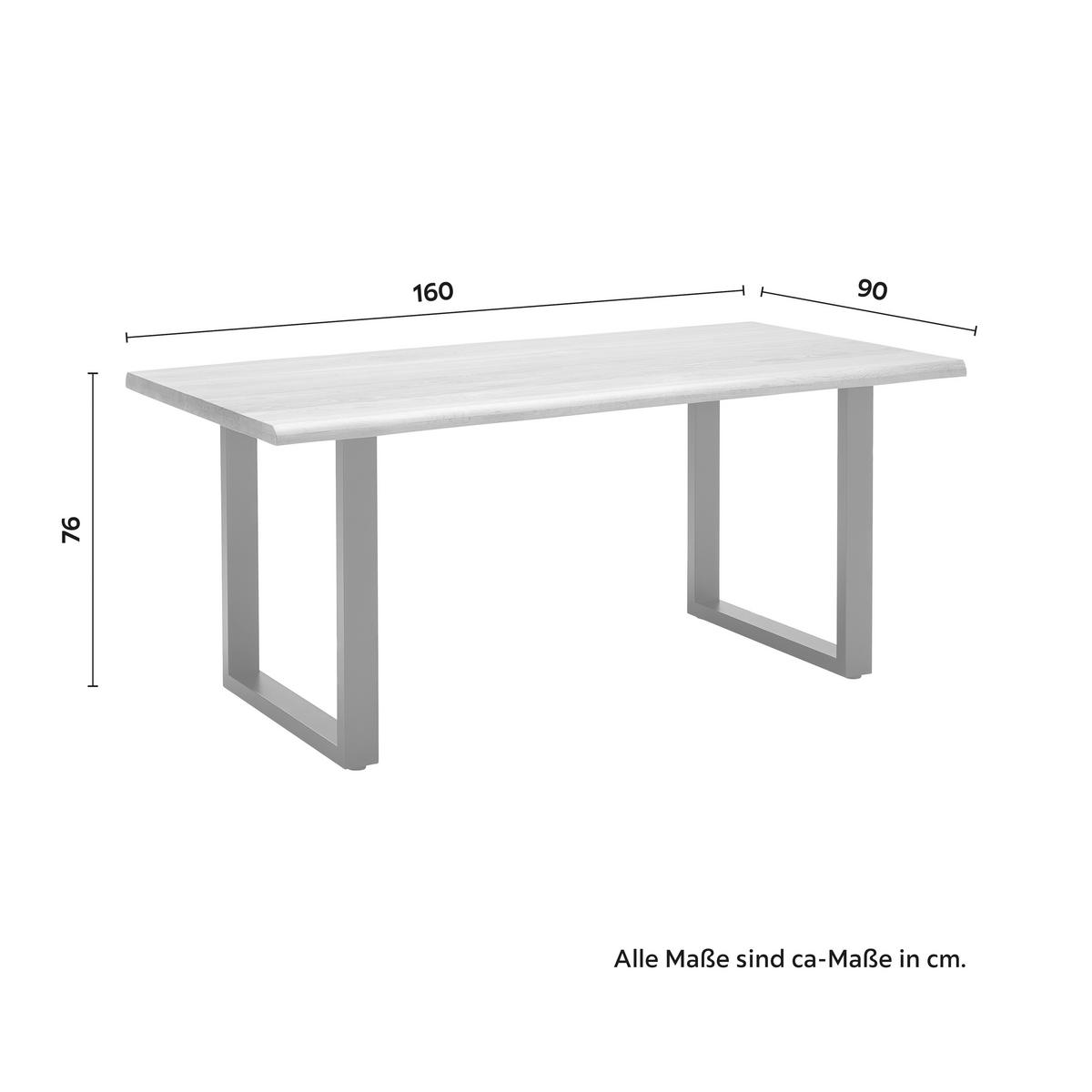 Jedálenský stôl LEN 160x90cm - čierna/farba duba, Modern, kov/drevo (160/90/76cm) - Bessagi Home