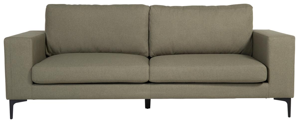 2-sitzer-sofa Bolero - Schwarz/Olivgrün, Design, Kunststoff/Textil (215/84/88cm) - Livetastic