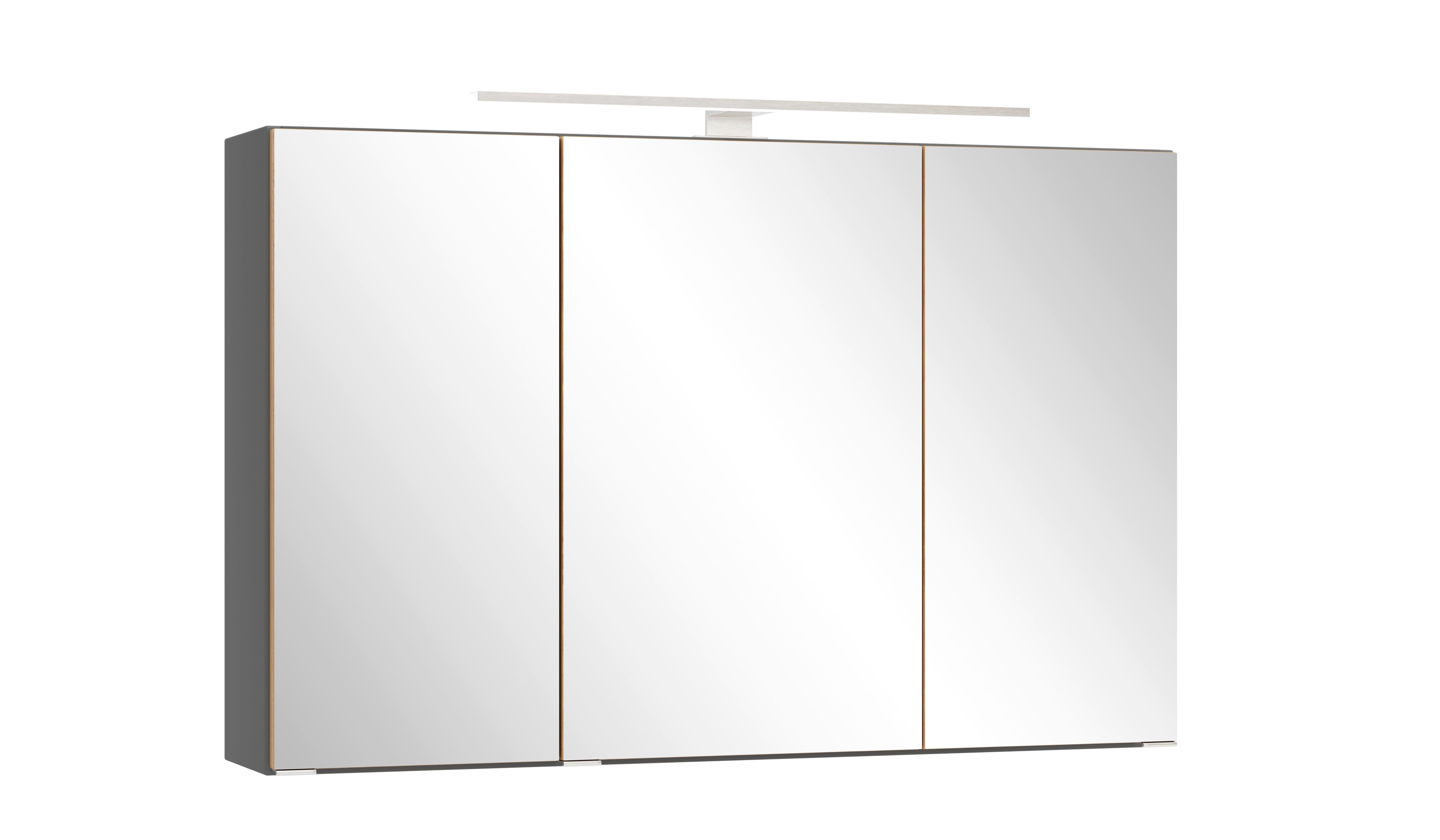 SPIEGELSCHRANK Verona Grau B: 100cm - Wildeiche/Grau, Trend, Glas/Holzwerkstoff (100/64/20cm) - Held