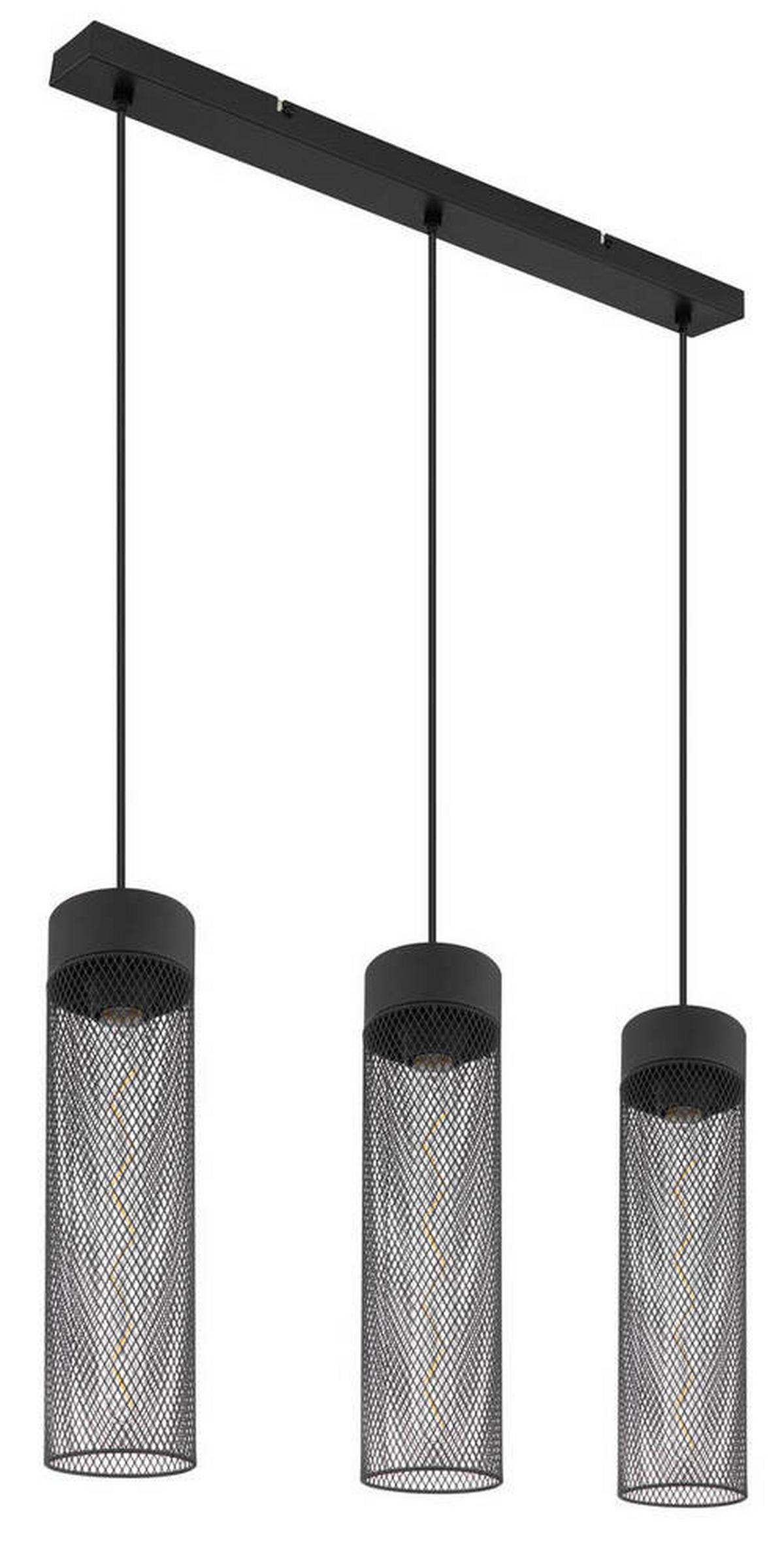 Hängeleuchte 15649-3h - Schwarz, Design, Metall (60/9,5/120cm) - Globo