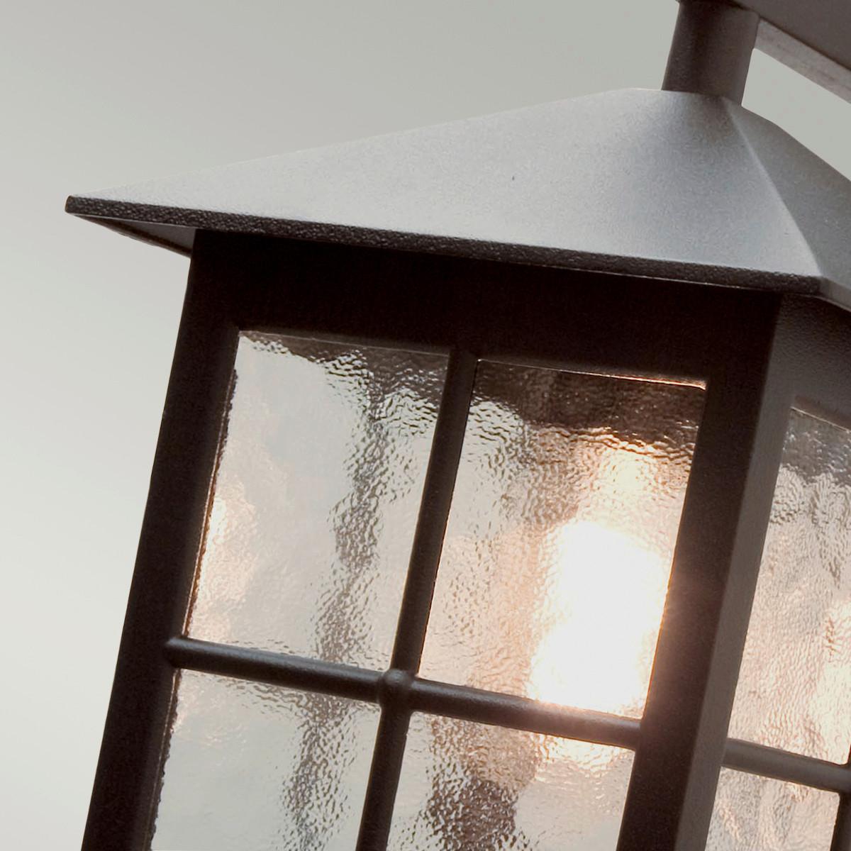 Außenwandleuchte 100 Watt Metall Glas, Wandmontage - Schwarz, Basics, Glas/Metall (18.5/40/31cm) - Elstead Lighting