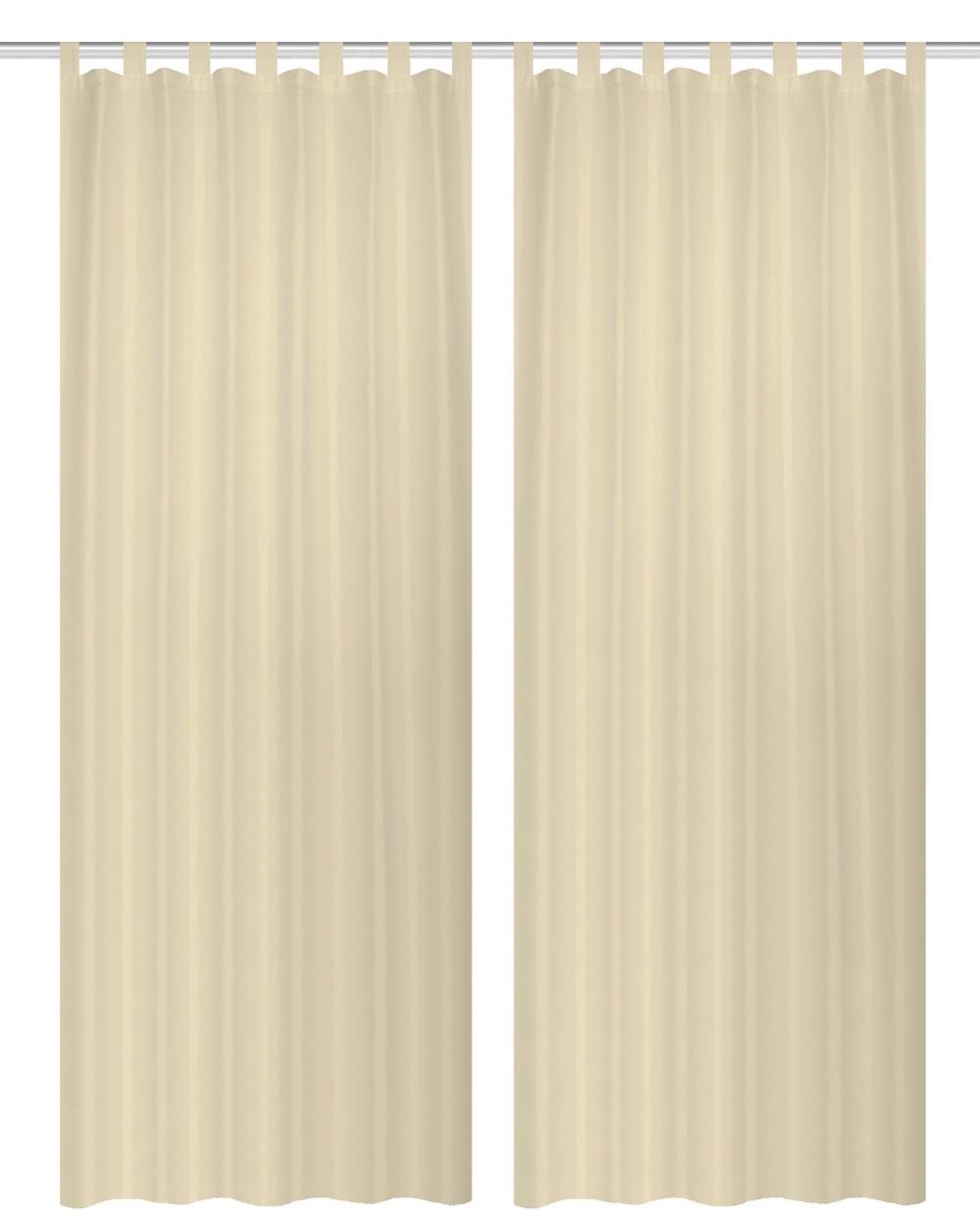 Schlaufenvorhang Fersken 2er Set - Beige, Basics, Textil (130/245cm)