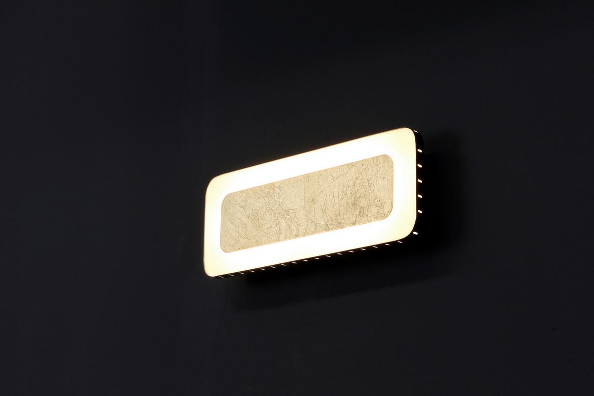 Led-wandleuchte S Go Solaris 1-Flammig 3-Helligkeitsstufen - Goldfarben/Schwarz, Design, Metall (30/12/4,5cm)