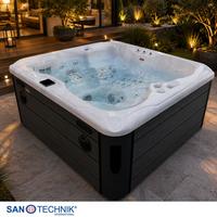WHIRLPOOL Capri Grauweiß B: 210 cm - Grauweiß, KONVENTIONELL, Kunststoff (210/160/90cm) - Sanotechnik
