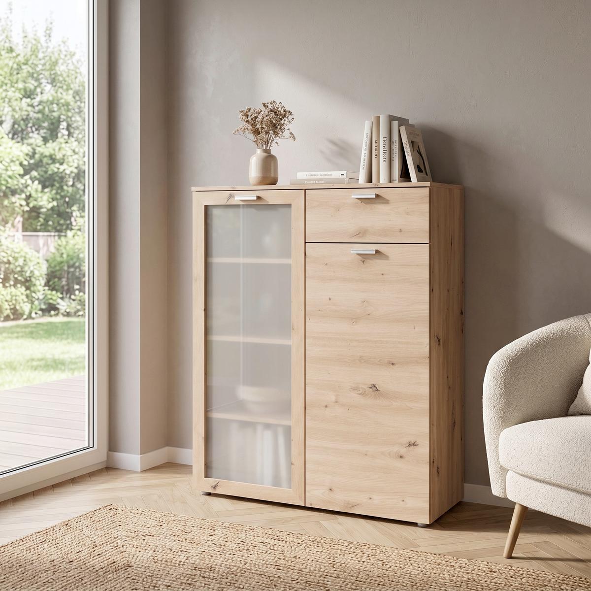 Kommode in Eiche Dekor ca. 90 cm » online kaufen