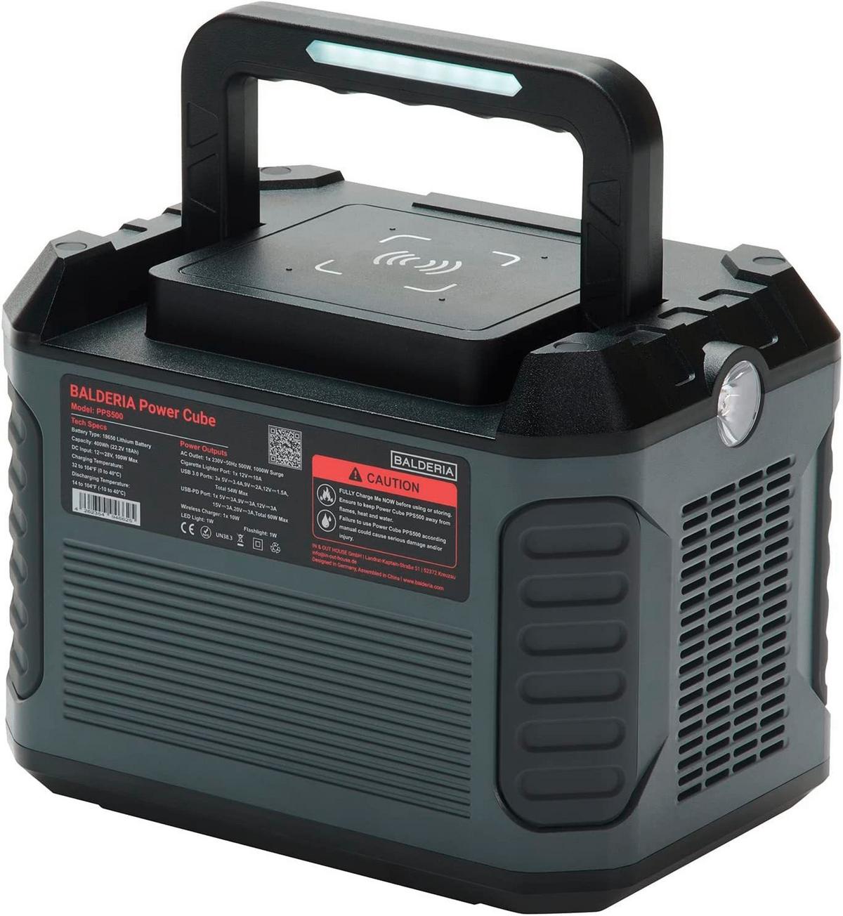 Powerstation Balderia Powercube - Schwarz/Grau, Trend, Kunststoff (23/18/17cm)