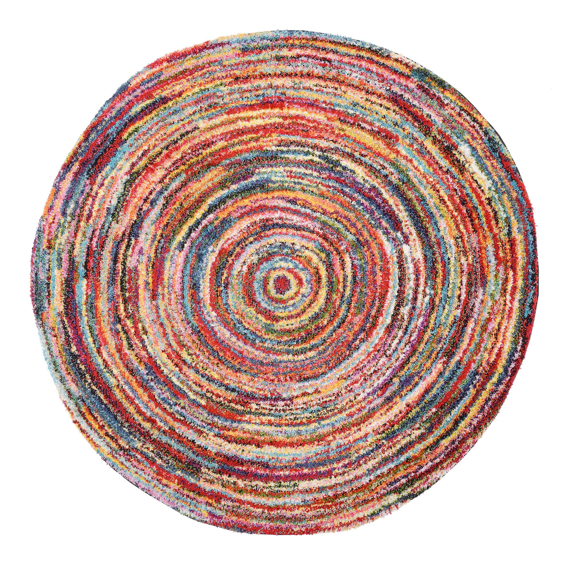 Webteppich Sixteen Round Multicolor Rund Ø 200 cm - Multicolor, Trend, Textil (200cm)