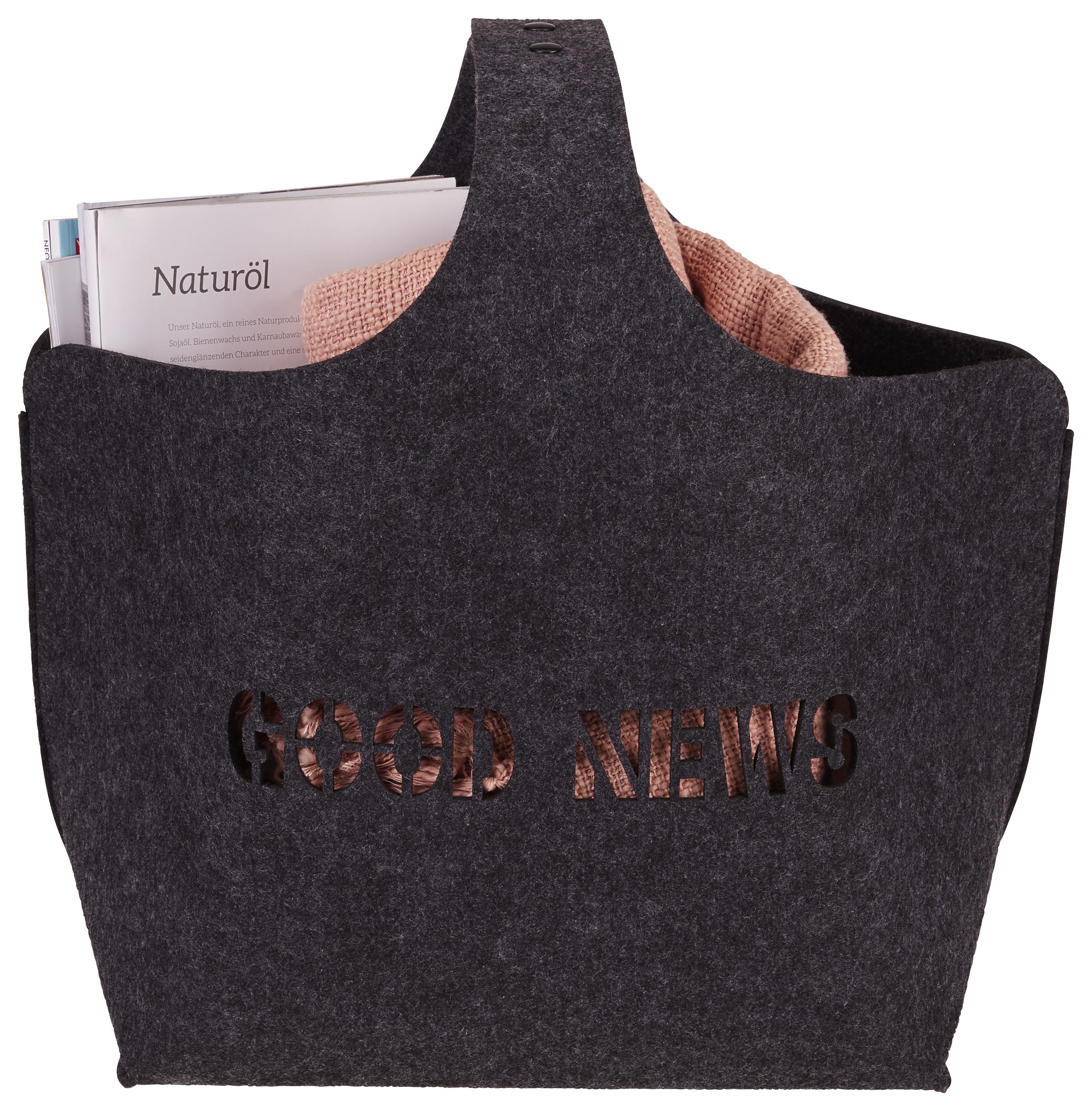 Zeitungsständer Good News - Anthrazit, MODERN, Kunststoff (36/22/47cm) - Luca Bessoni