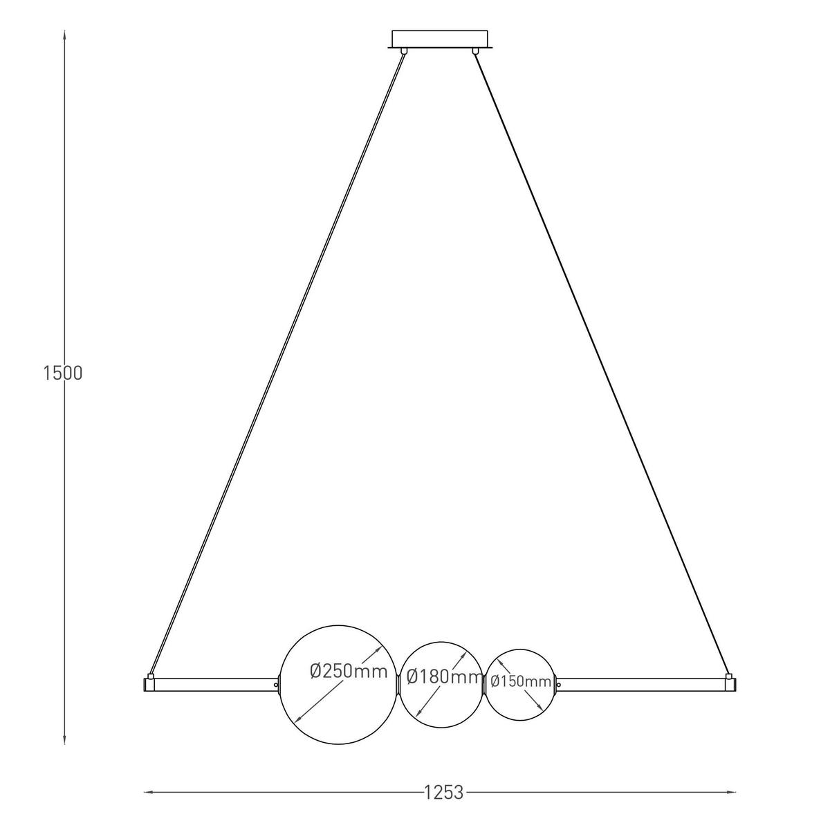LED-Pendelleuchte 6143742 Nova - Design, Glas/Metall (125,3/25/150cm) - Näve