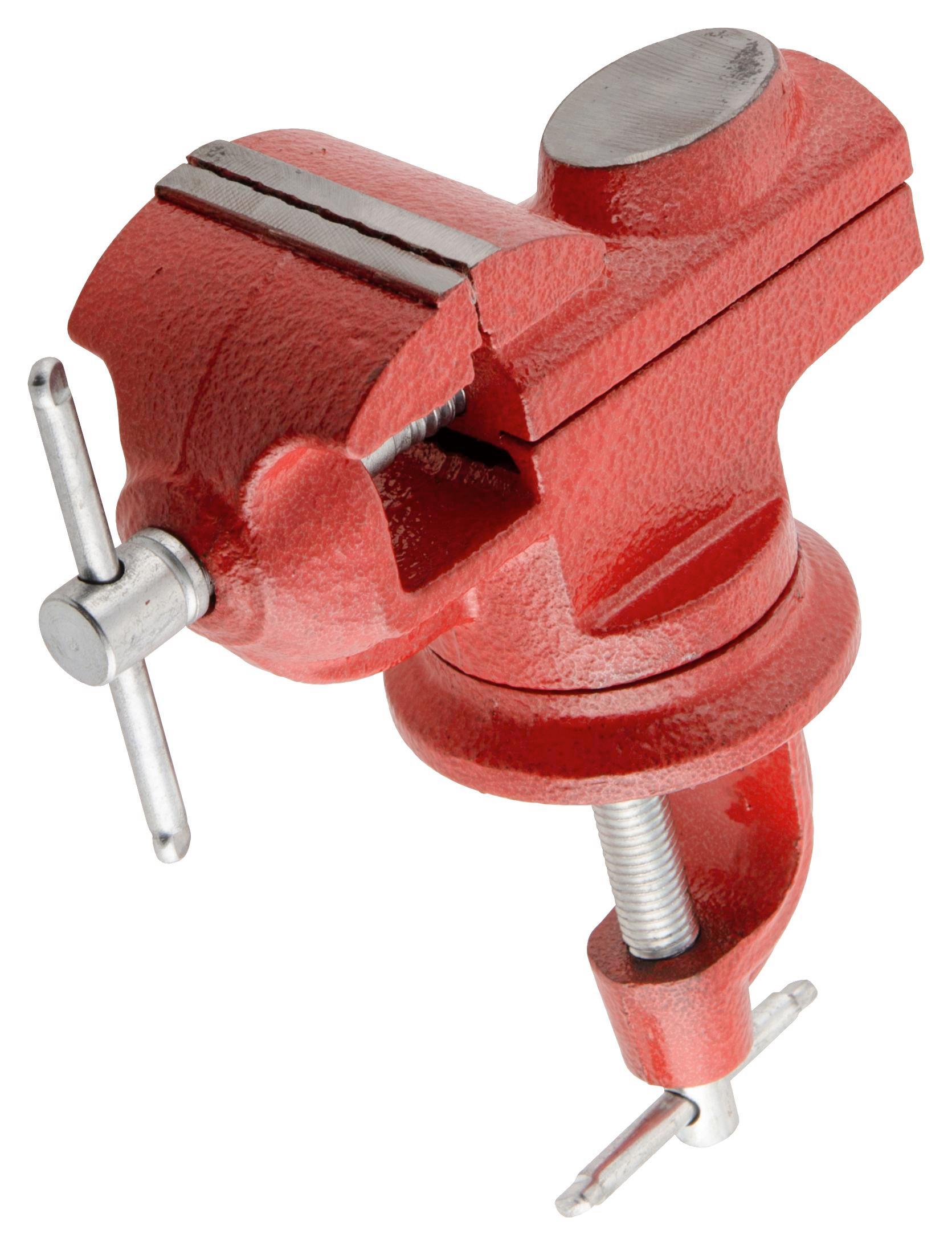 Schraubstock Drehbar - Rot, MODERN, Metall (18,5/16,5/8cm) - Suki