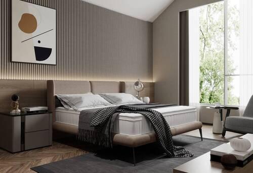 Polsterbett Tessina Now Or Never - Creme/Schwarz, MODERN, Textil (180/200cm) - Livetastic