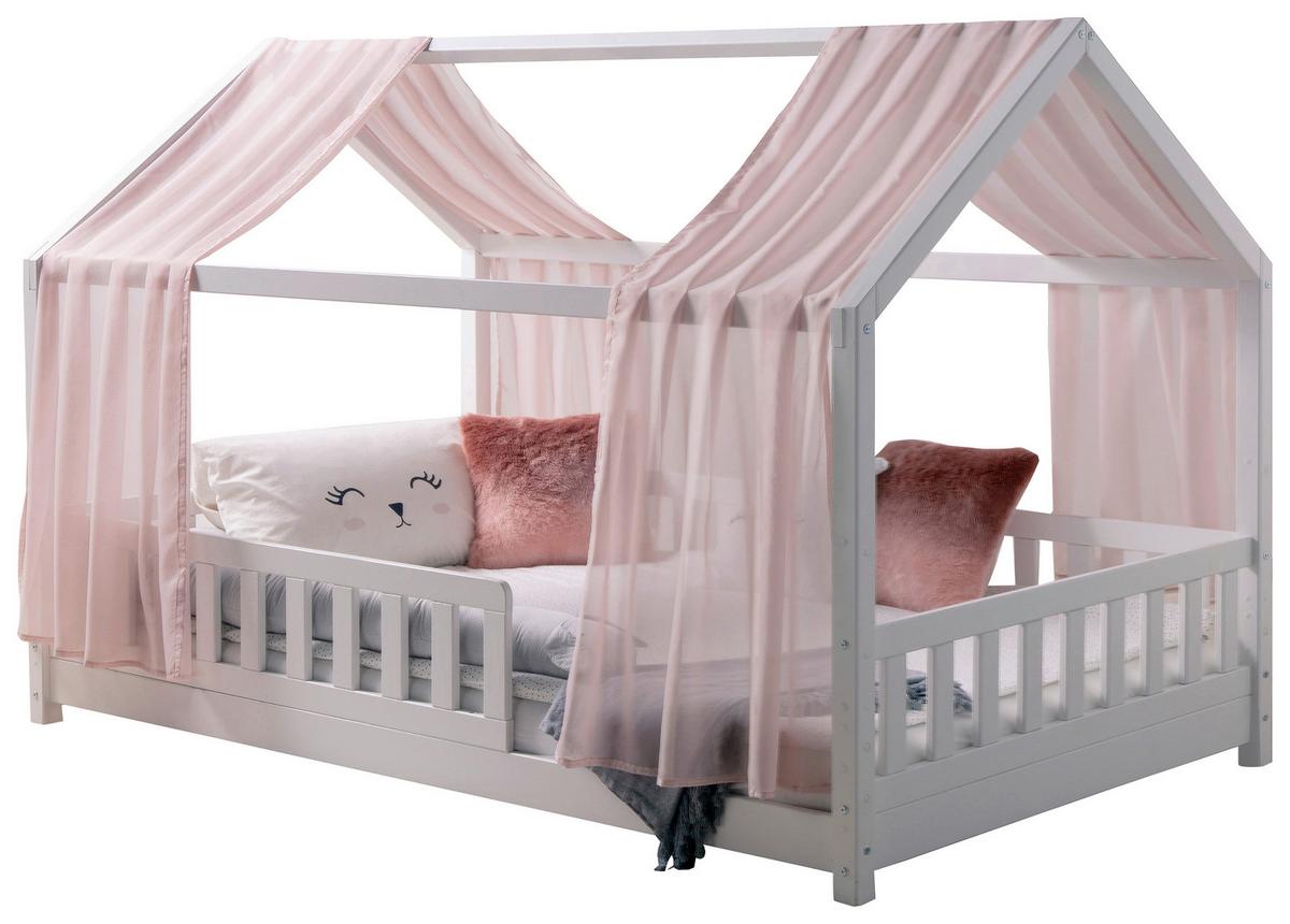 Hausbett Kim Weiß/Altrosa 140x200cm - Altrosa/Weiß, MODERN, Holz/Textil (140/200cm) - Livetastic