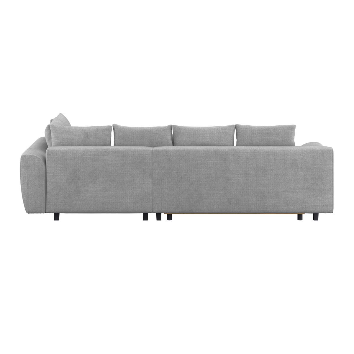 Ecksofa mit Schlaffunktion Mendoza New Chenille 309x197cm - Blaugrau/Schwarz, KONVENTIONELL, Textil (309/197cm) - Ondega