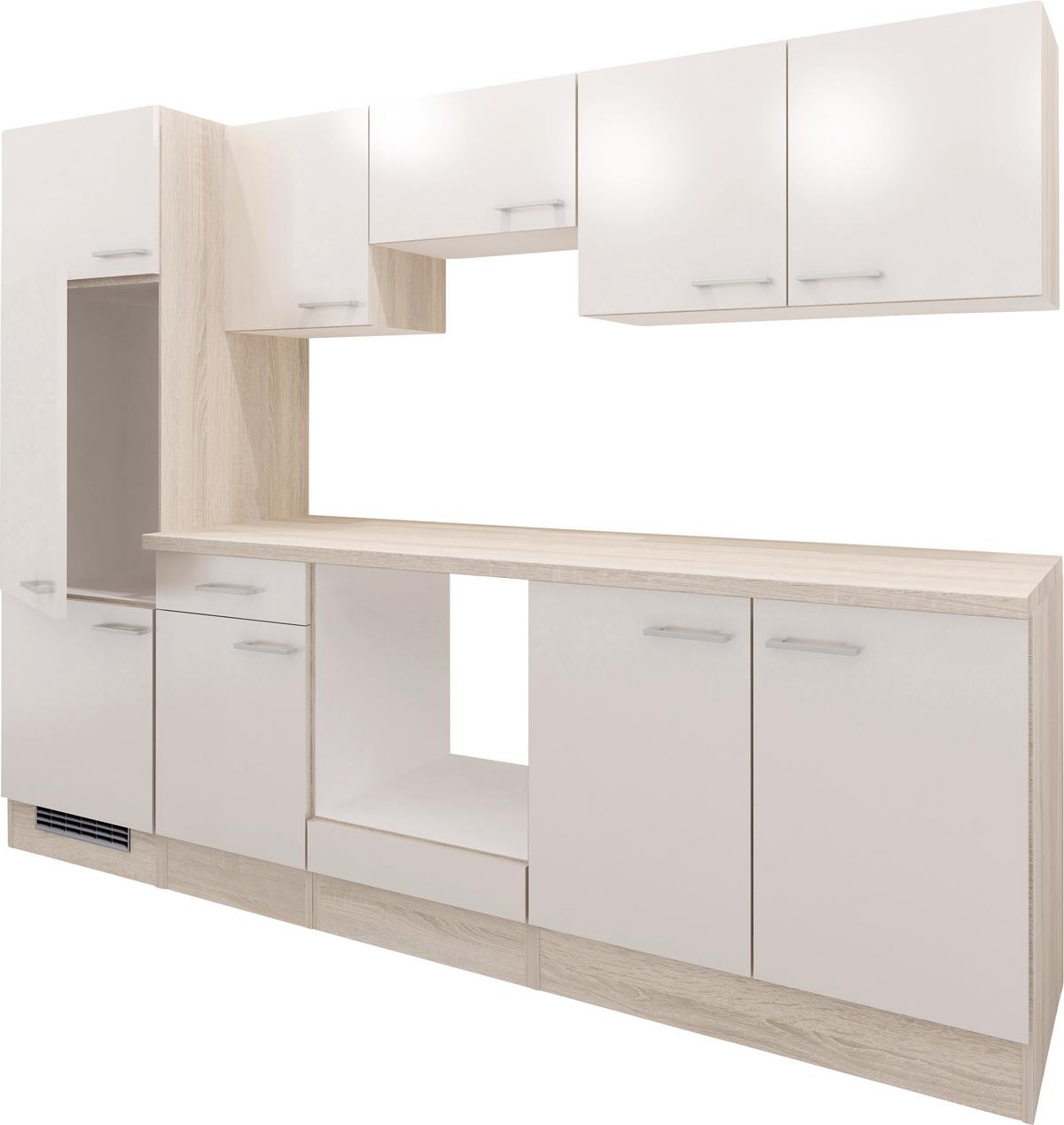 Küchenzeile Nepal ohne Geräte 270 cm Kaschmir/Eiche Dekor - Kaschmir/Eichefarben, MODERN, Holzwerkstoff (270cm) - FlexWell