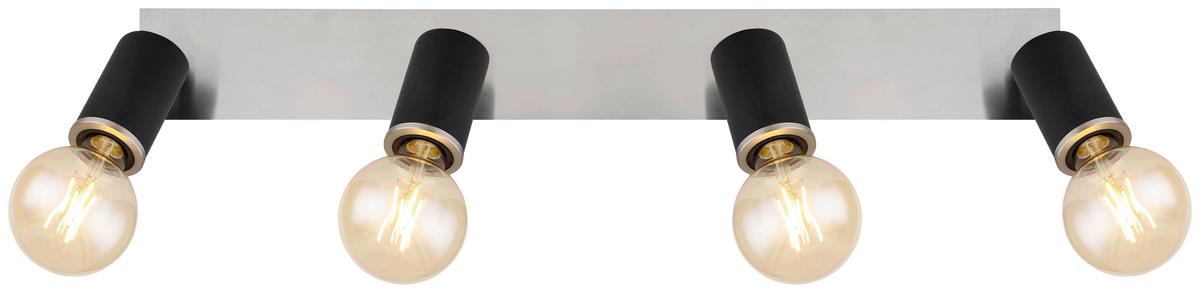 Strahler 54032-4b 4-flammig Verstellbar L: 80 Cm - Schwarz, Basics, Holz/Metall (80/10/18cm) - Globo