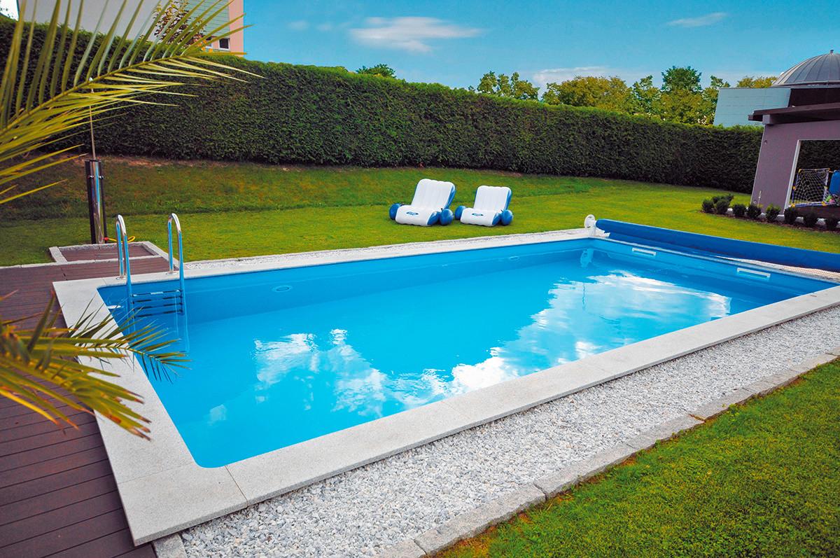 Styroporpool Set Kwad Mit Filter L: 800 cm - Blau/Weiß, MODERN, Kunststoff (800/400/150cm)
