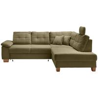 Ecksofa Brizzini Olivgrün S: 274x206 cm - Naturfarben/Olivgrün, MODERN, Textil (274/206cm) - Livetastic