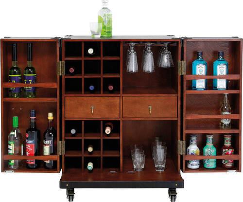 Barschrank Globetrotter - Schwarz/Braun, Trend, Holzwerkstoff/Kunststoff (66/83/44,5cm) - Kare-Design