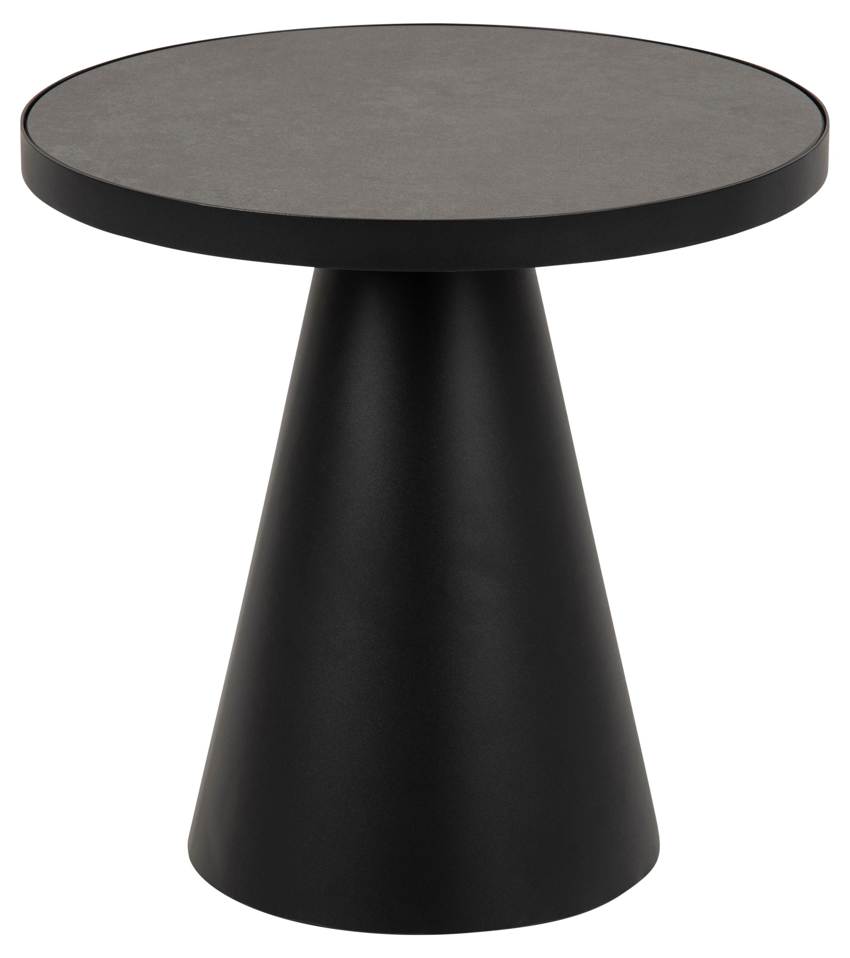 KONFERENČNÝ STOLÍK SOLI - čierna, Konventionell, kov/sklo (46/45cm) - MID.YOU