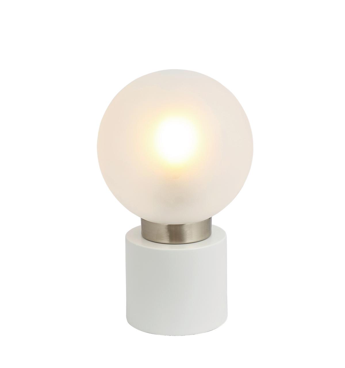 Tischleuchte 21003wn - Opal/Weiß, Design, Glas/Metall (15/24,5cm) - Globo