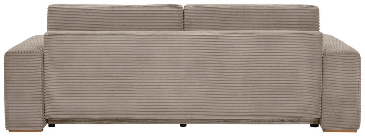 Schlafsofa Vouge Taupe Bettkasten, B: 255 Cm - Taupe/Buchefarben, KONVENTIONELL, Textil (255/86/123cm) - Livetastic